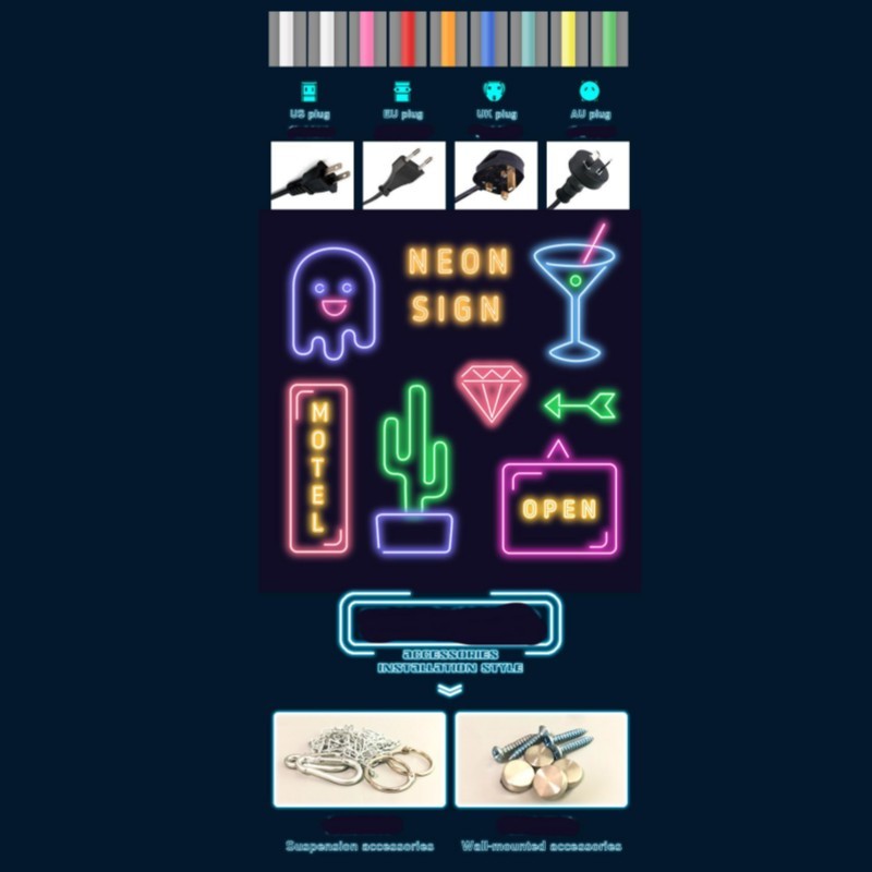 Colorful custom neon letter