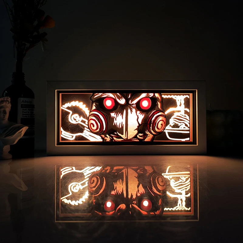 Anime Series Demon Slayer paper-cut light atmosphere light colorful light box room bedroom night light remote control