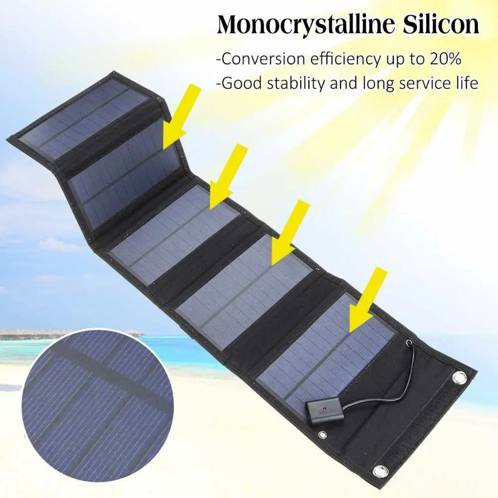 Foldable Solar Panel 5V 12W USB Solar Cell Portable Folding Waterproof Solar Panel Charger Outdoor Mobile Power Battery Charger