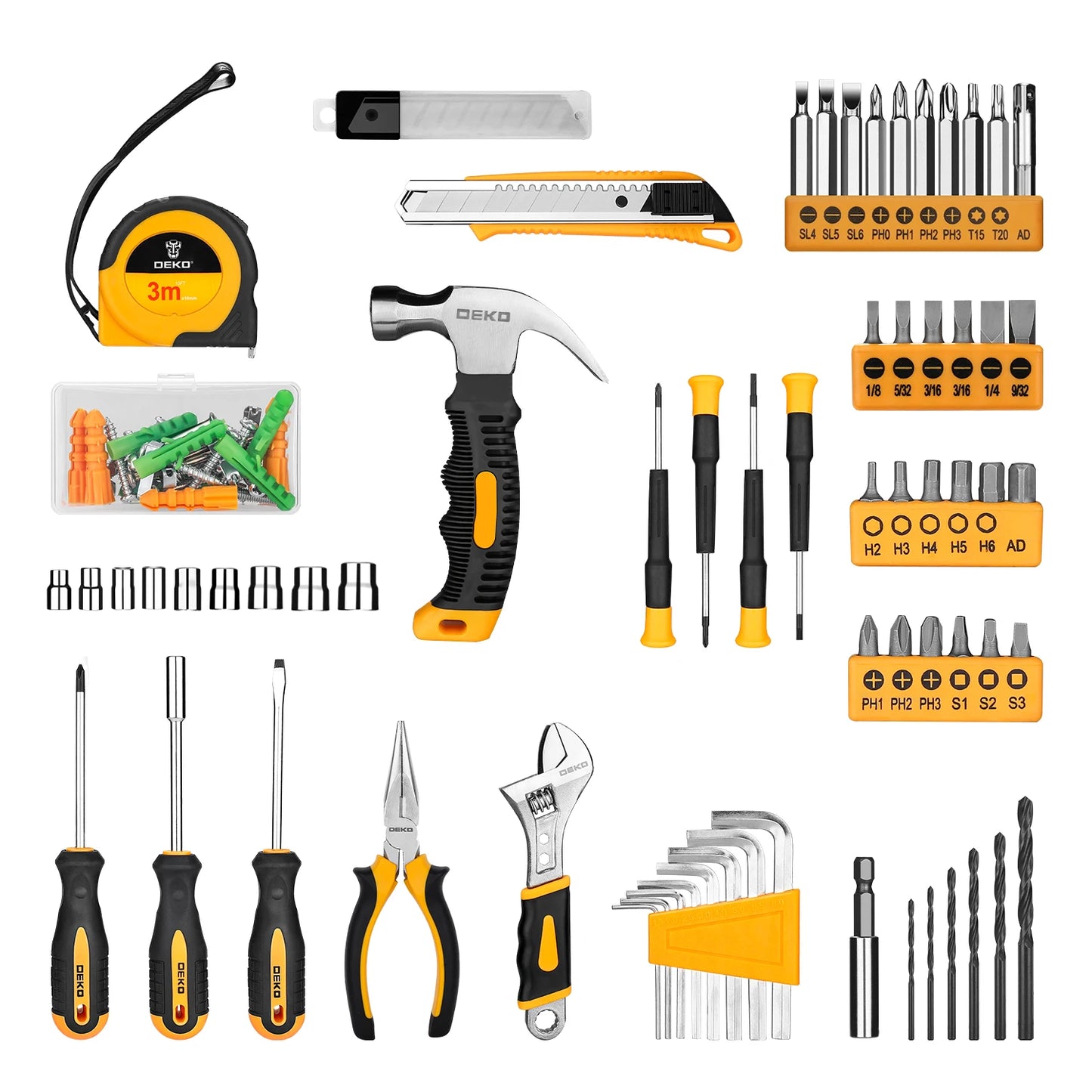 DEKO 126Pcs Power Tool Combo Kits