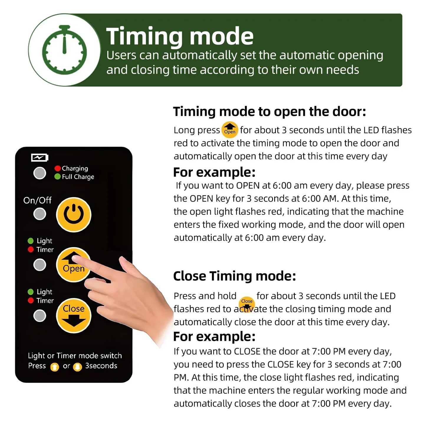 Automatic Chicken Coop Solar Door with Timer