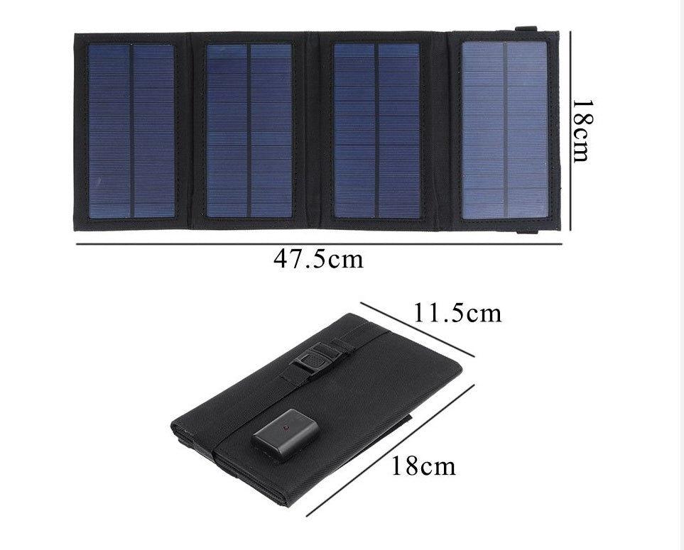 Chargeur Solaire Pliable 8W - Portable & Étanche pour Smartphone