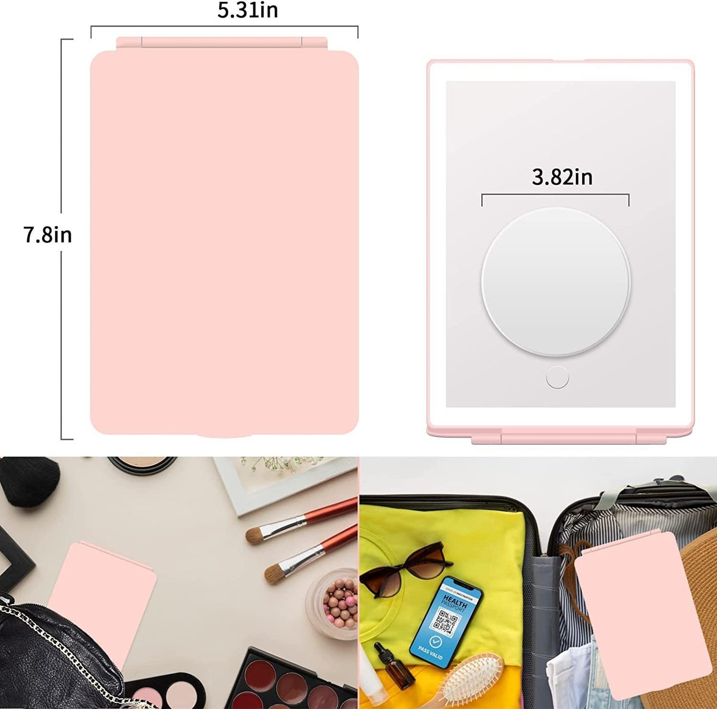 led mirror handbag