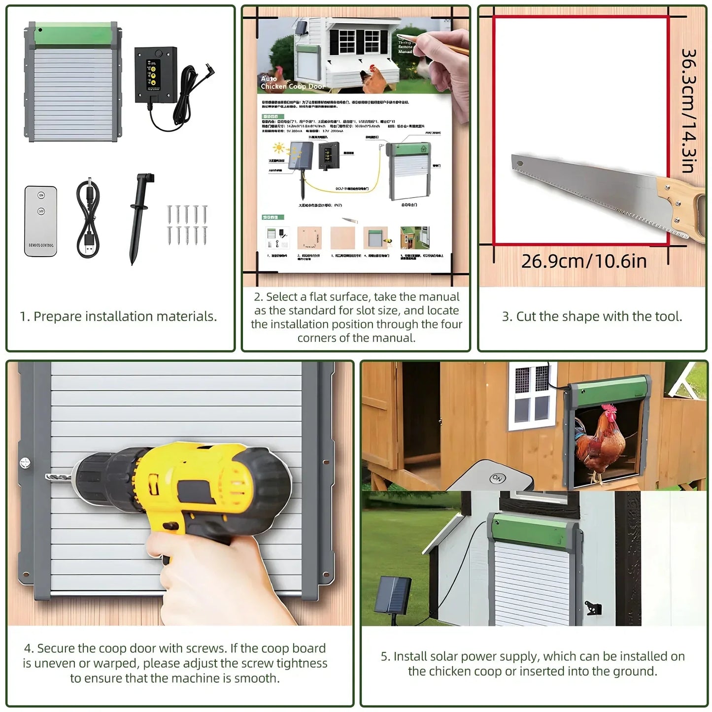Automatic Chicken Coop Solar Door with Timer